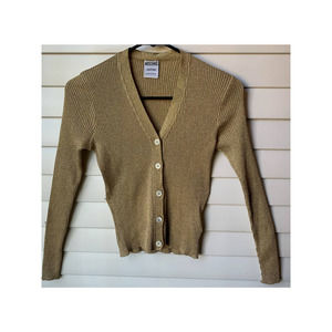 Moschino Couture Gold V-neck Cardigan